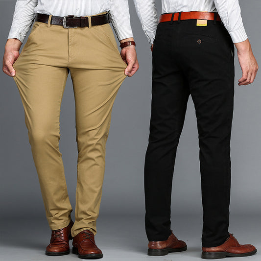 Elastic Mens Casual Pants For Fall And Winter