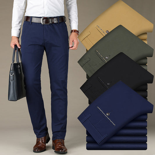 Elastic Mens Casual Pants For Fall And Winter